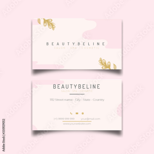 Beauty leaf corner simple business card design © Infinitystudio