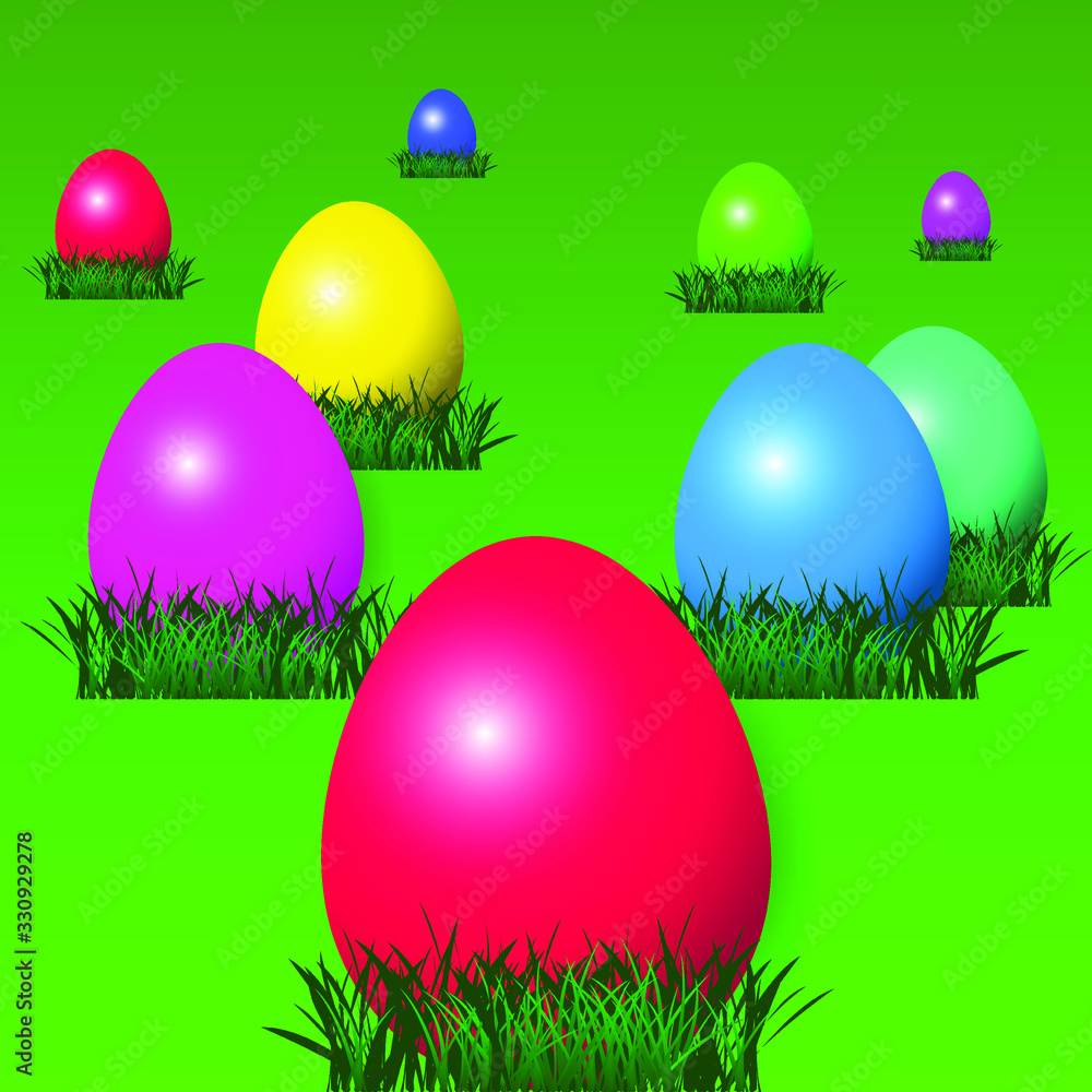 Happy Easter Background with Easter Eggs. Vector illustration EPS10