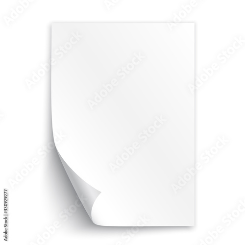 White paper. Sticker. Vector illustration.