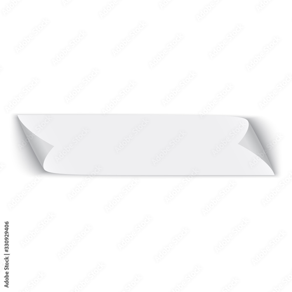 White paper. Banner. Ribbon. Vector illustration. White paper. Banner. Ribbon. Vector illustration.