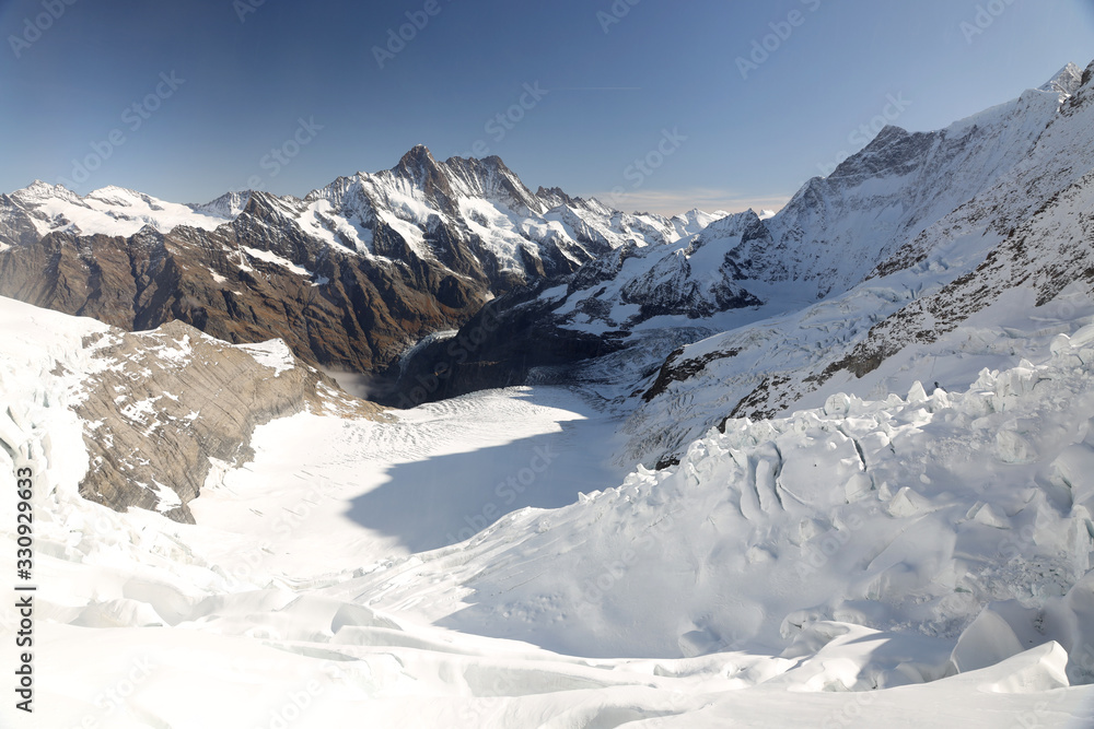 View of an inside glacier in Switzerland