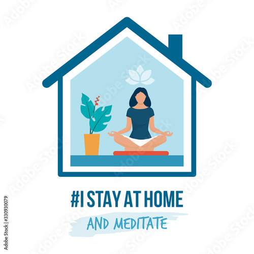 I stay at home awareness campaign and coronavirus prevention