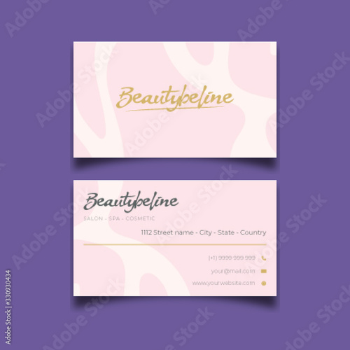 Beauty pink ocean texture simple  minimalist business card Design
