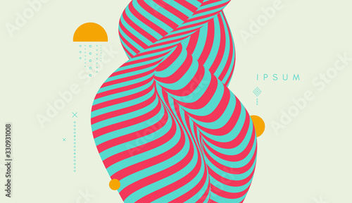 Background with optical illusion. Pattern can be used as a template for brochure, annual report, magazine, poster, presentation, flyer and banner. 3d vector illustration.