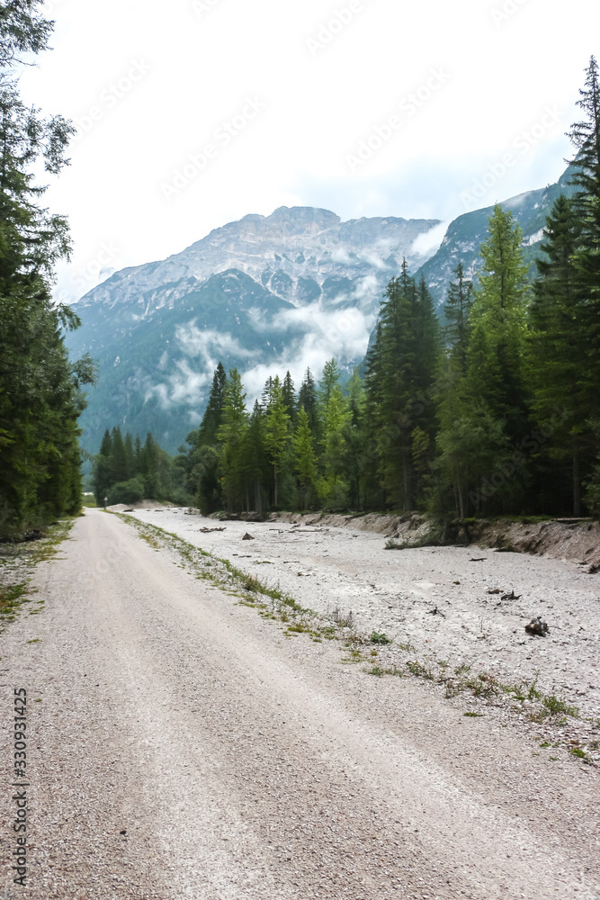 Cloudy day in italian mountains. Mountain landscape in South Tyrol province. Cloudy day in italian mountains. Mountain landscape in South Tyrol province.