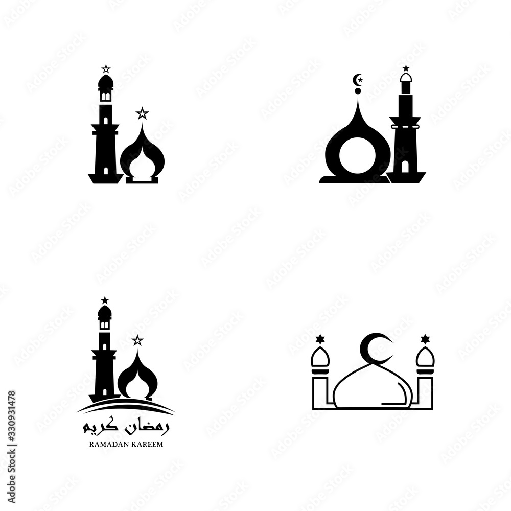islamic mosque logo vector icon template islamic mosque logo vector icon template