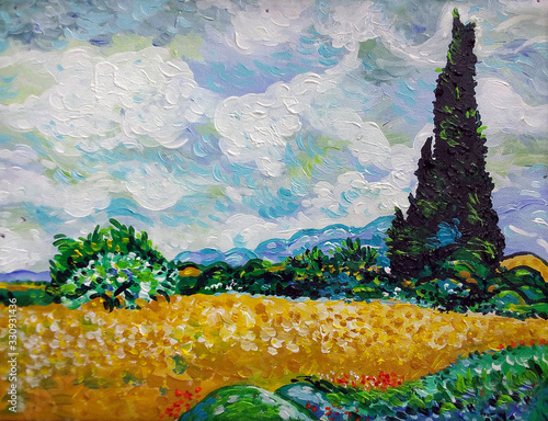 art  oil painting   Foreign country , Modern art ,  Contemporary art , Colorful canvas   , van Gogh
