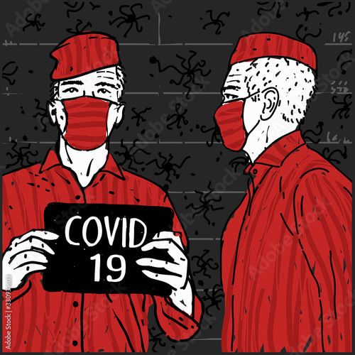 Illustration Vector Crown Virus Patient Concept