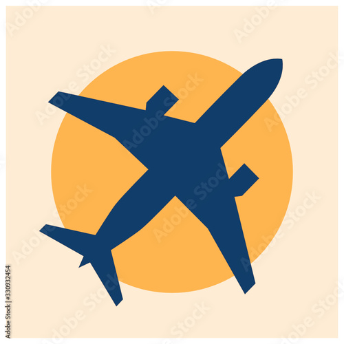 Plane icon transportation