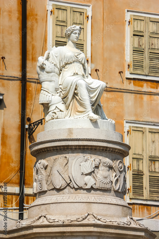 Obraz premium Udine, Italy. View of piazza della Liberta (square of Liberty) in Udine.