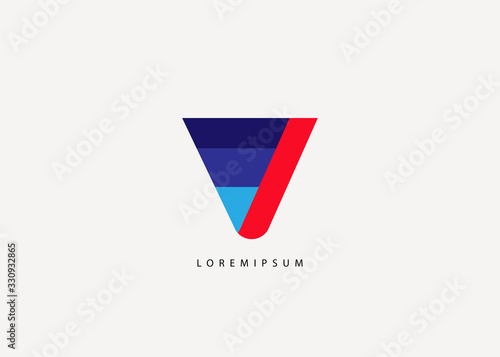 Letter V Logo - the letter V logo with a combination of colorful stripes, vector icon symbols Free Download Letter V Logo - the letter V logo with a combination of colorful stripes, vector icon symbols - GFXLoad