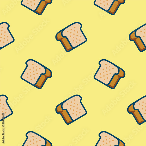 bread  seamless pattern vector illustration, Can use for fabric, textile, wallpaper, background, packaging, adversiting, decor, wrapping paper, clothes, shirts, dresses, bedding, blankets photo