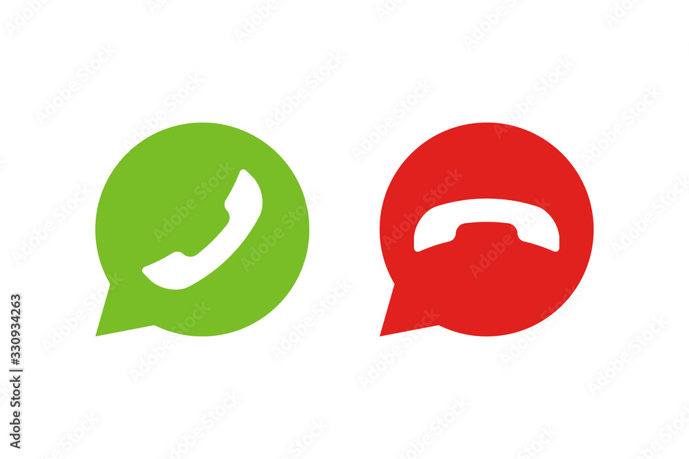 Handset call in bubble isolated icon vector. Flat on white backdrop
