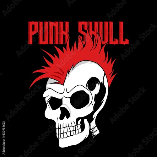 punk skull cartoon vector illustration