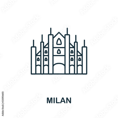 Milan icon from italy collection. Simple line Milan icon for templates, web design and infographics