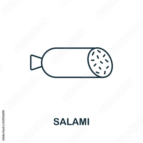 Salami icon from italy collection. Simple line Salami icon for templates, web design and infographics