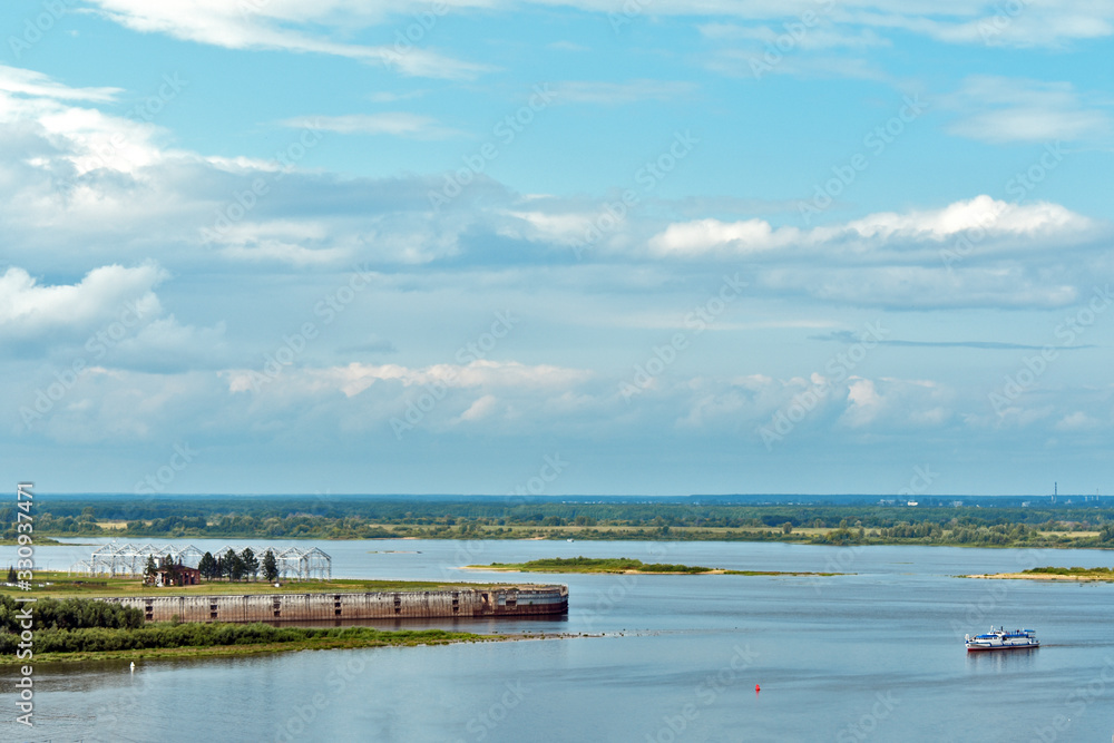 view of the confluence of the Oka and Volga rivers Nizhny Novgorod. Russia