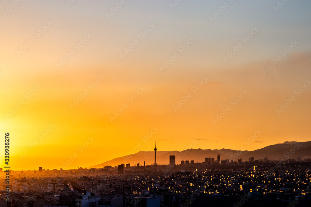 Tehran-Iran skyline at sunset