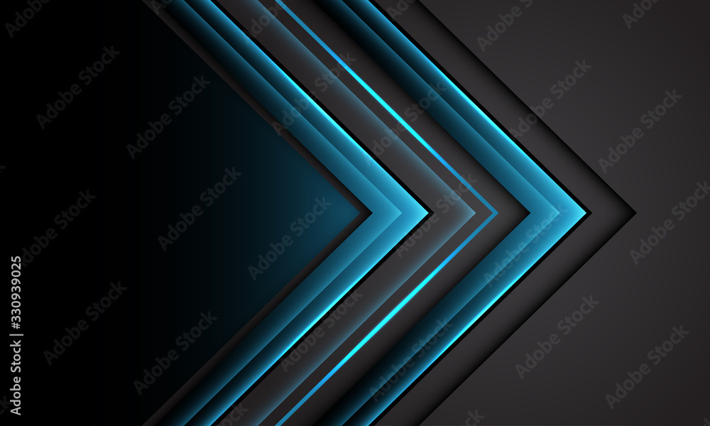 Abstract blue light grey arrow direction with black plank space design ...
