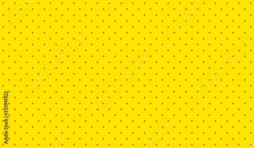 Yellow retro background with pop art style and orange polkadot