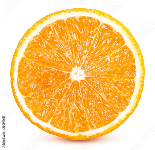 slices of ripe orange fruits isolated on white