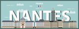 Nantes cityscape colorful poster. Vector detailed illustration