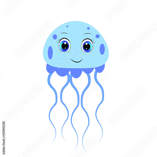 cute cartoon jellyfish illustration 