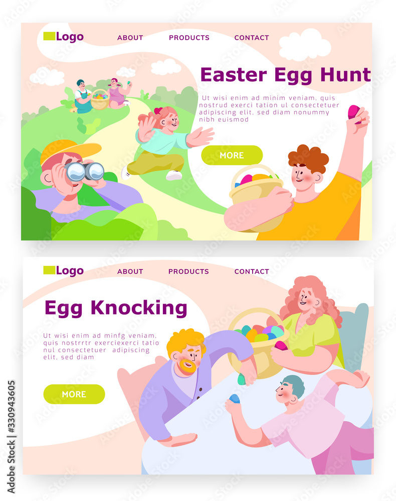 Easter egg hunt, Egg knocking , Easter, People celebrate Easter.