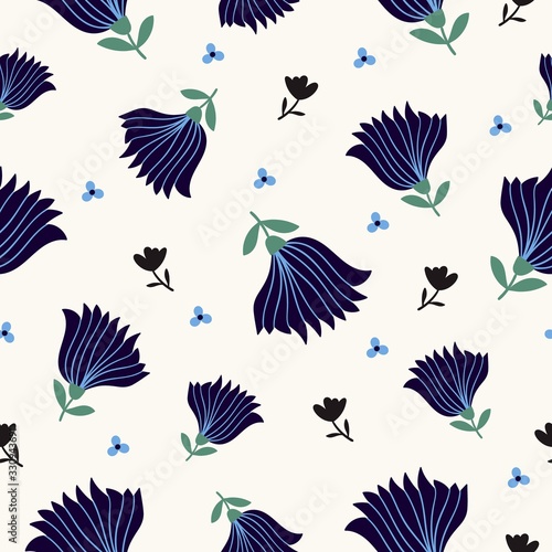 Floral seamless pattern with simple design