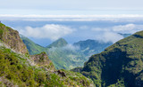 Madeira central mountains landscape ariero hiking clouds