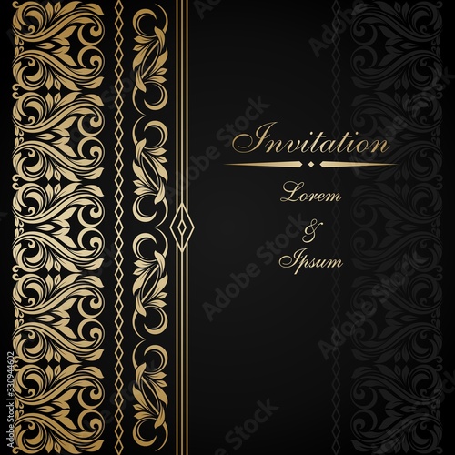 Vintage invitation card. Template for greeting cards and invitations