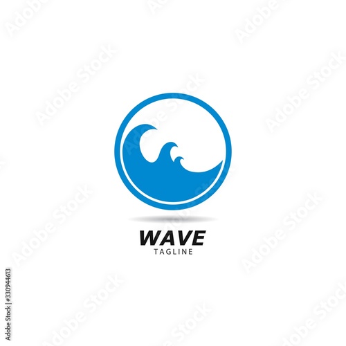 Fototapeta Naklejka Na Ścianę i Meble -  Water Wave Logo Template. vector Icon illustration