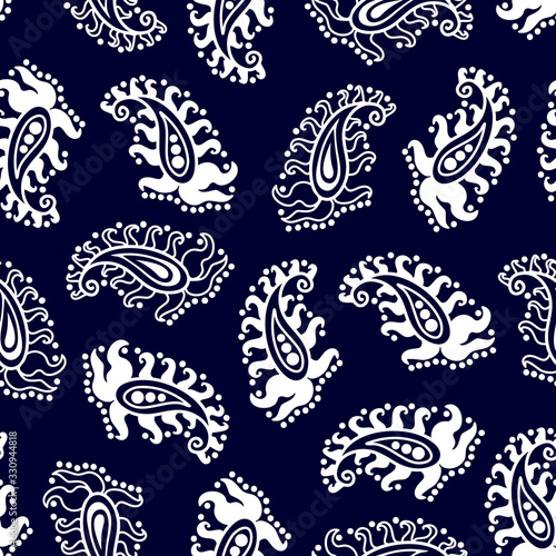 Abstract pattern with paisley elements.