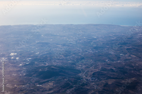 Aerial View of Portugal. View from the porthole © lolya1988