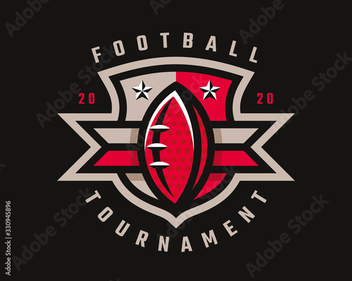 American football  logo design. Rugby emblem tournament template editable for your design.