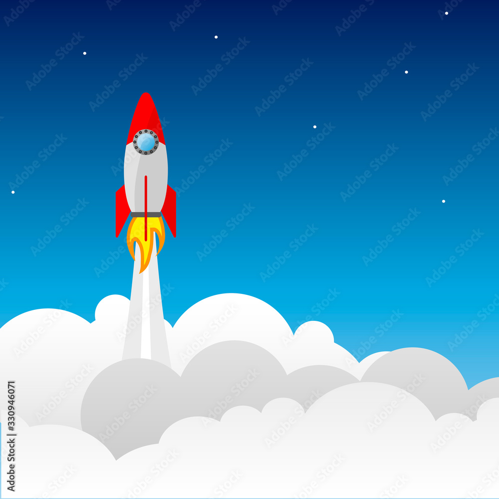 Rocket launch ship vector illustration concept of business eps 10