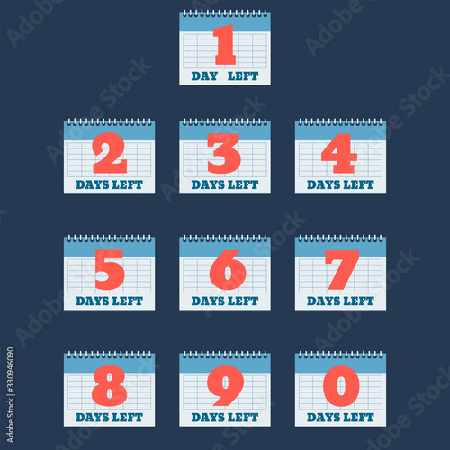 set of number days left countdown vector illustration eps 10 template for promotion sale landing page  banner flyer