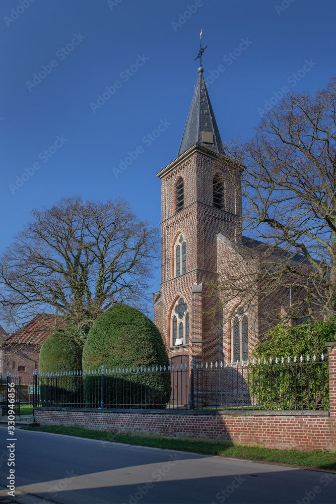 Horebeke East Flanders Belgium. Church at Geuzenhoek