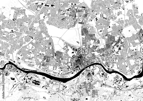 map of the city of Newcastle upon Tyne, Tyne and Wear, North East England, England, UK photo