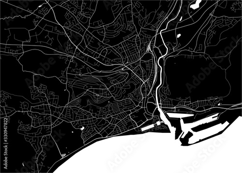 map of the city of Swansea, Glamorgan, West Glamorgan, Wales, UK photo