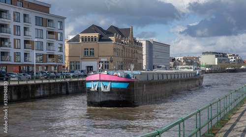 Photography Barge at river Schelde Belgium