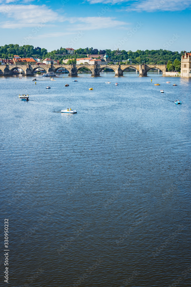 The Vltava river running through Prague, Czech Republic. The Vltava river running through Prague, Czech Republic.