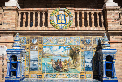 Plaza de Espana square in Seville, Spain. photo