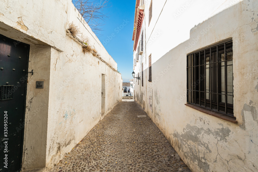 Albaicin quarter streets in Granada, Spain