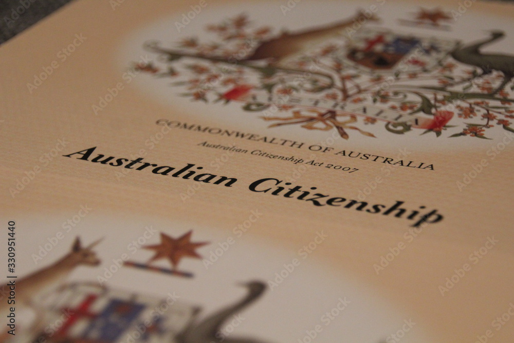 Australian Citizenship certificate Stock Photo Adobe Stock