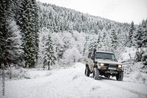 Off road car in snowy forest © bizoo_n