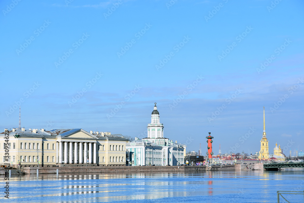 Panorama of historical city center of Saint-Petersburg, Russia