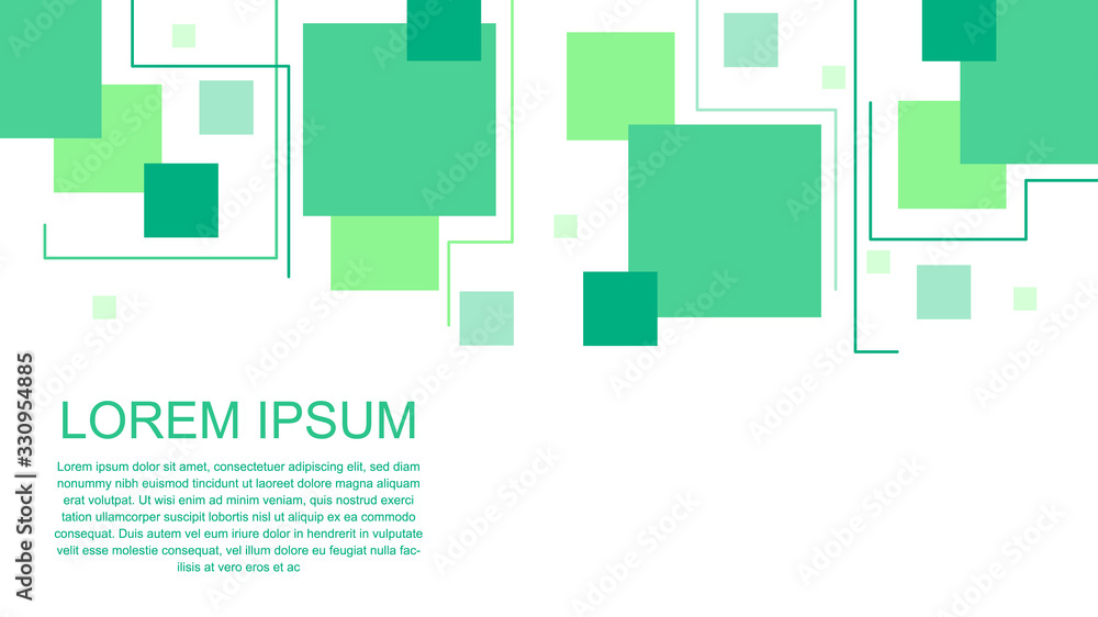 Geometric abstract line shapes square green vector background