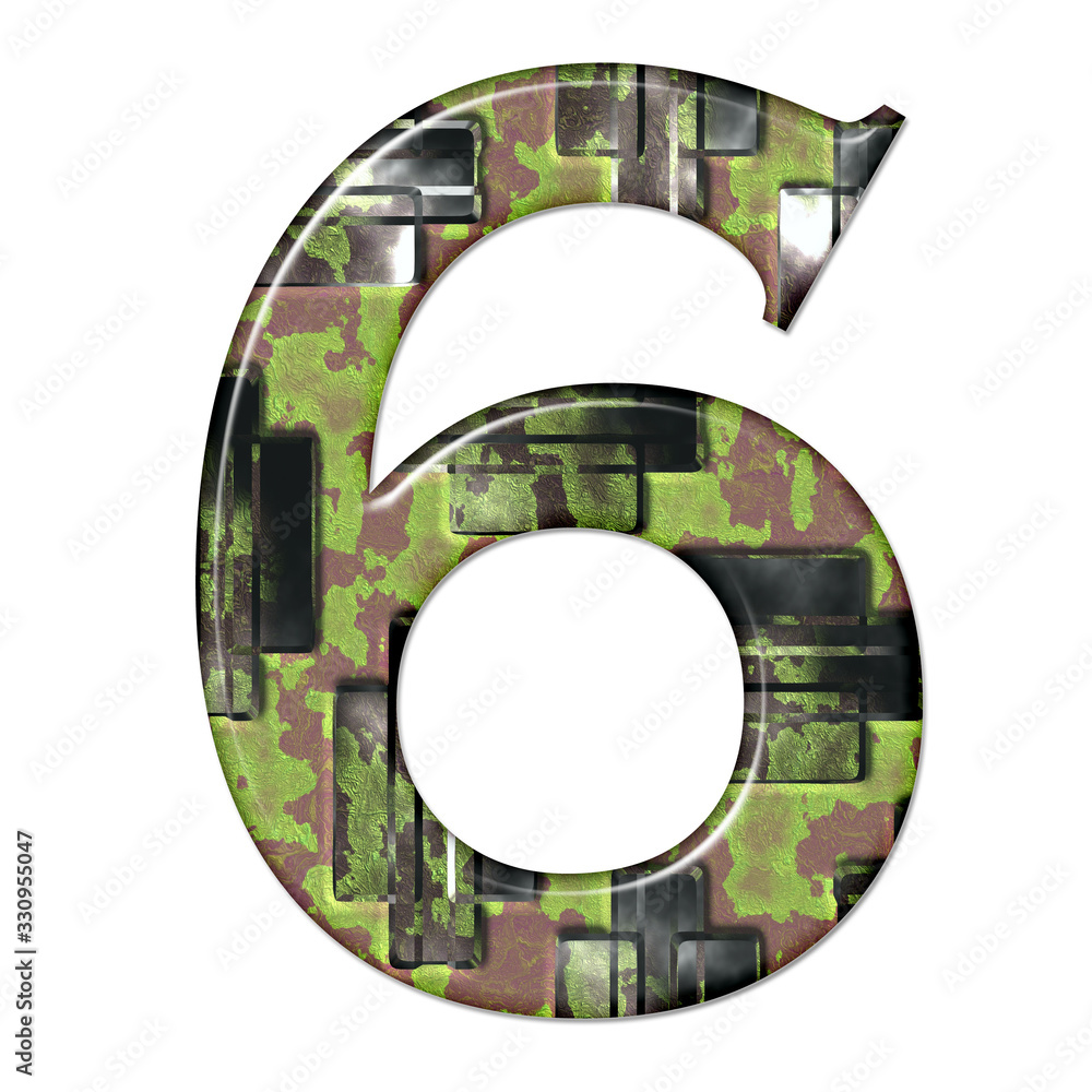 Naklejka premium 3D render of composite material numbers