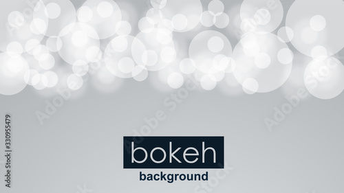 Bokeh blur abstract shapes circles white grey in gradient vector background